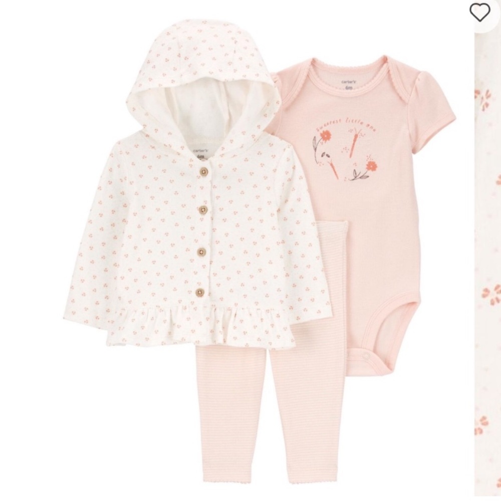 5/$25 Carter’s Baby Girl 3-Piece Little Cardigan Set